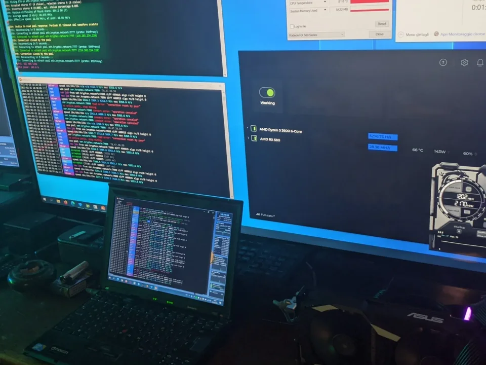 Laptop and desktop displays with system software